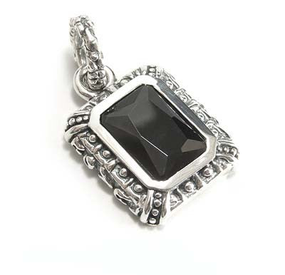 GOD SQUARE PENDANT w/ ONYX