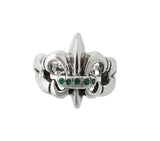 TWISTED FLEUR DE LIS RING w/ 5 RUBIES OR SAPPHIRES OR EMERALDS