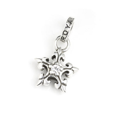 5 POINT FLEUR DE LIS STAR PENDANT w/ CZ