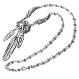 NORTHERN STAR CONCHO NECKLACE w/ 3 FEATHERS