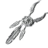 NORTHERN STAR CONCHO NECKLACE w/ 3 FEATHERS