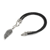 WING PENDANT ON LEATHER NECKLACE