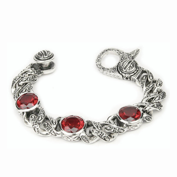 TRIBAL LINK BRACELET w/ 3 CZs