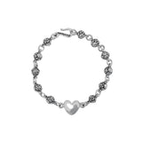 ROSEBEAD BRACELET w/ SMOOTH HEARTS