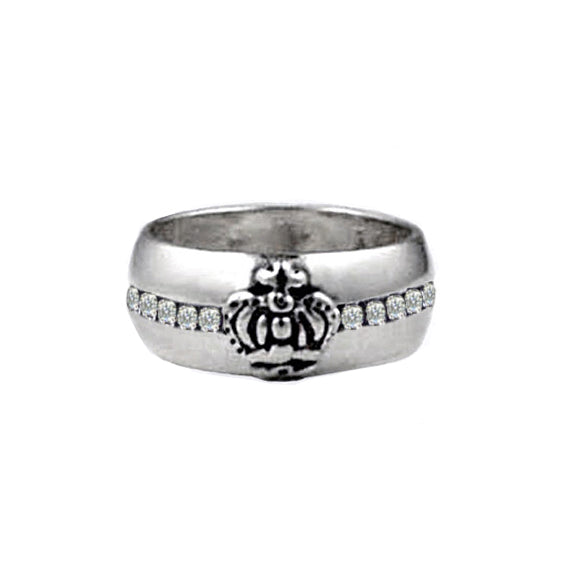 CROWN BAND RING w/ DIAMONDS