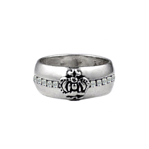 CROWN BAND RING w/ DIAMONDS