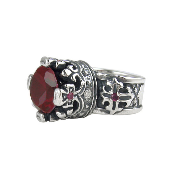 TUDOR CROWN RING w/ CZ COMBINATION