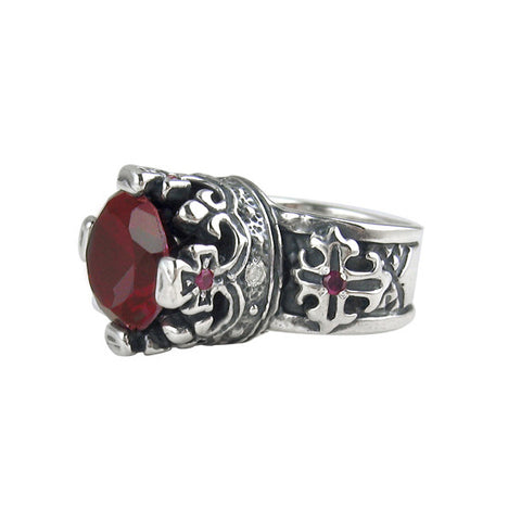 TUDOR CROWN RING w/ CZ COMBINATION