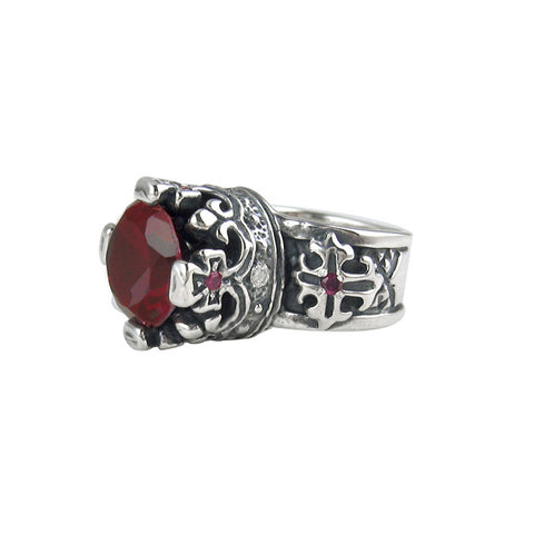 TUDOR CROWN RING w/ CZ COMBINATION