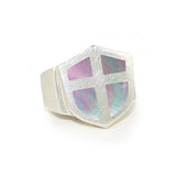 SERPICO SHIELD & CROSS RING w/ SEMIPRECIOUS STONE