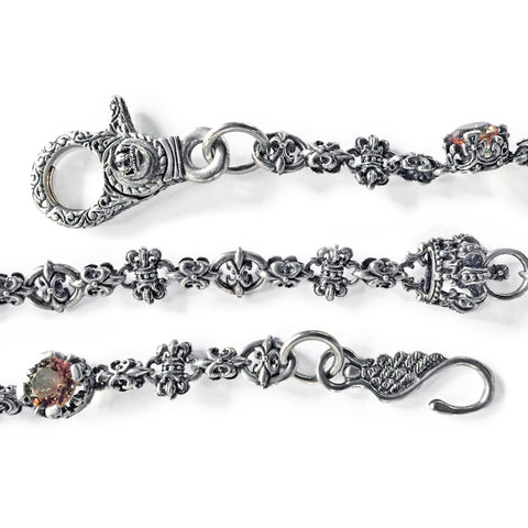 CORONET WALLET CHAIN w/ TUDOR CROWNS & CZ