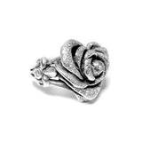 HEART ROSE RING w/ PAVÉ CZS