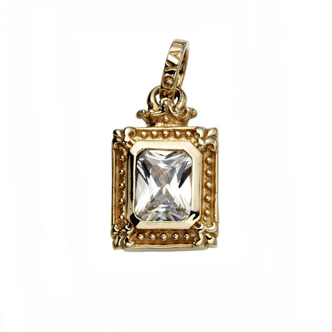 DEMI GOD SQUARE PENDANT w/ CZ