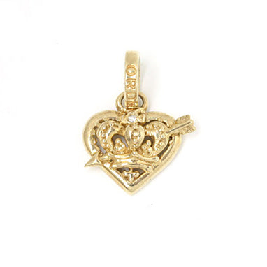 SMALL IMMACULATE HEART PENDANT w/ CUPID'S ARROW & 1 DIAMOND