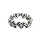 ALTERNATING TINY ALLEGRA HEARTS RING w/ CZs