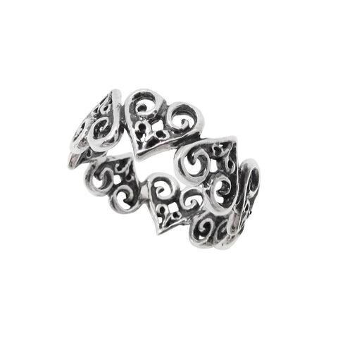 ALTERNATING TINY ALLEGRA HEARTS RING