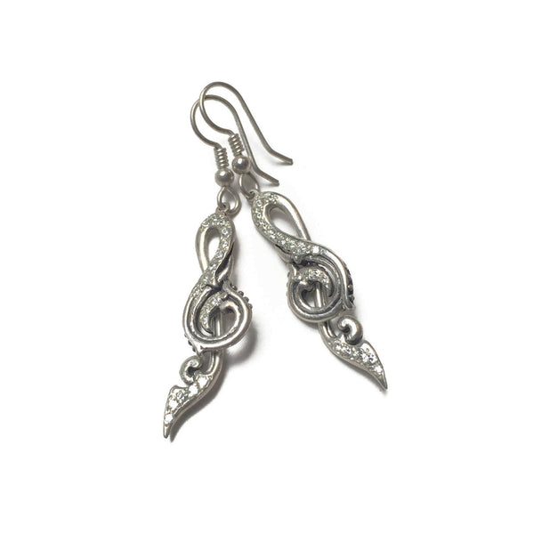TREBLE CLEF EARRINGS w/ PAVÉ CZ