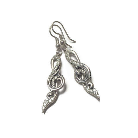 TREBLE CLEF EARRINGS w/ PAVÉ CZ