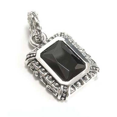 GOD SQUARE PENDANT w/ ONYX