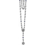 ROSE, SKULL & PEARL BEAD ROSARY w/ STAR OF DAVID