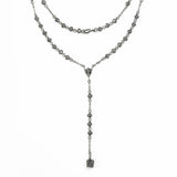 SMALL ROSE BEAD ROSARY w/ SMALL ROYAL CROWN