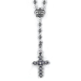 ROSES & SKULLS ROSARY w/ CROSS OF CROWNS