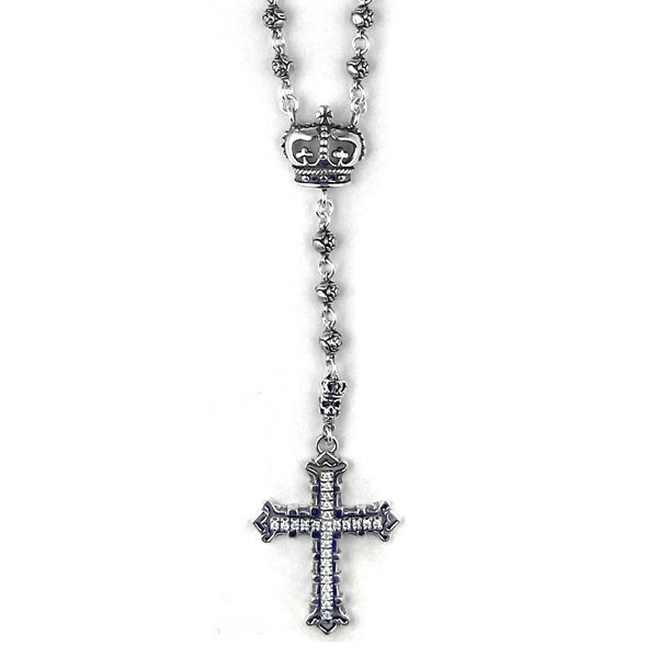 ROSES & SKULLS ROSARY w/ MEDIUM CONSORT CROSS