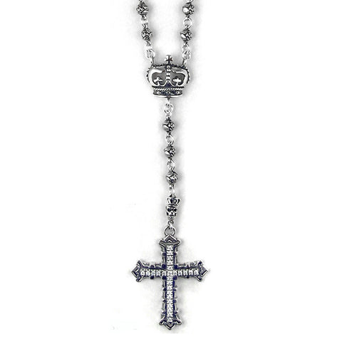 ROSES & SKULLS ROSARY w/ MEDIUM CONSORT CROSS