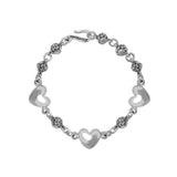 ROSEBEAD BRACELET w/ SMOOTH HEARTS