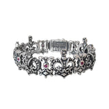 SMALL QUEEN CROWN TRELLIS BRACELET w/ CZs