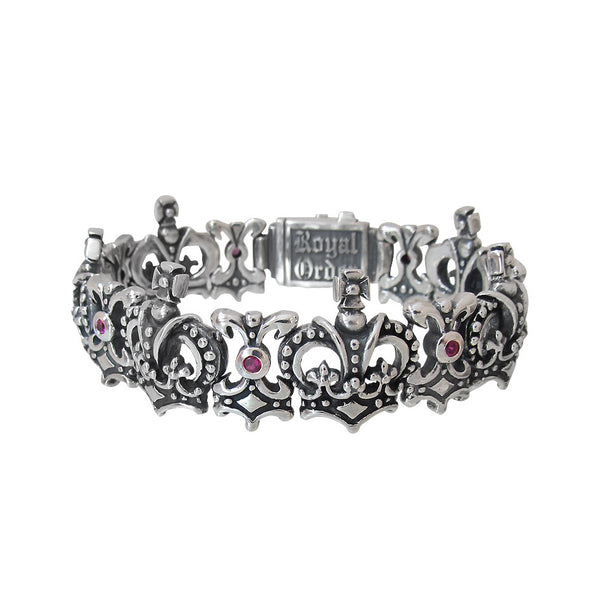 SMALL QUEEN CROWN TRELLIS BRACELET w/ CZs