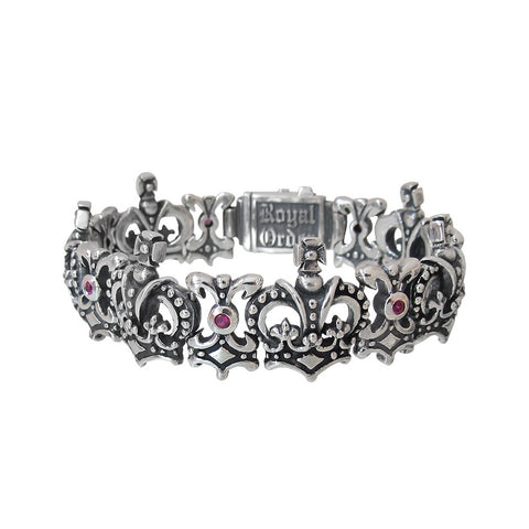 SMALL QUEEN CROWN TRELLIS BRACELET w/ CZs