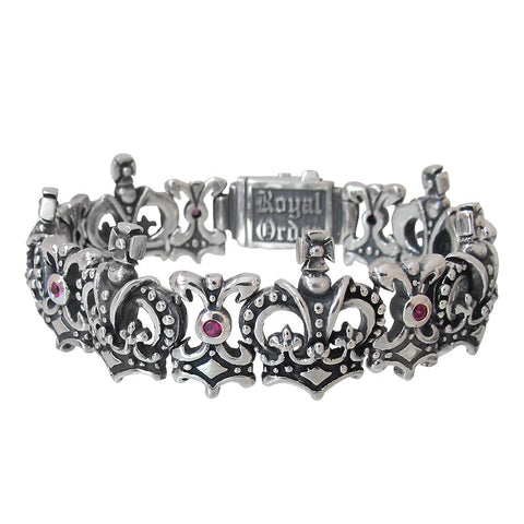 SMALL QUEEN CROWN TRELLIS BRACELET w/ CZs