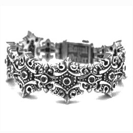 KING CROWN TRELLIS BRACELET w/ CZs