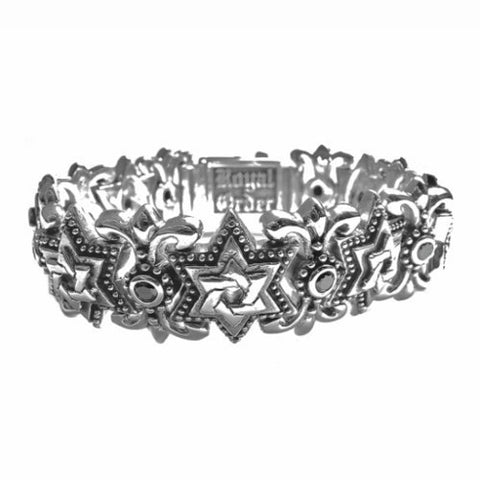 SMALL STAR OF DAVID TRELLIS BRACELET w/ CZs