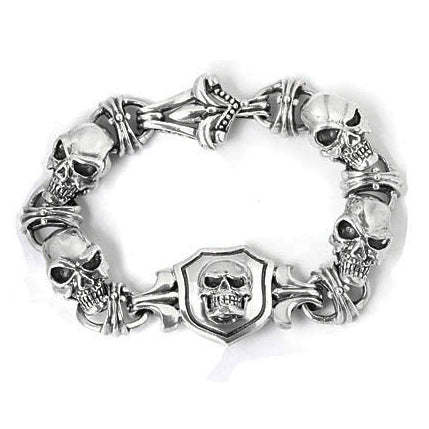 CRUSADER SKULL BRACELET w/ SHIELD