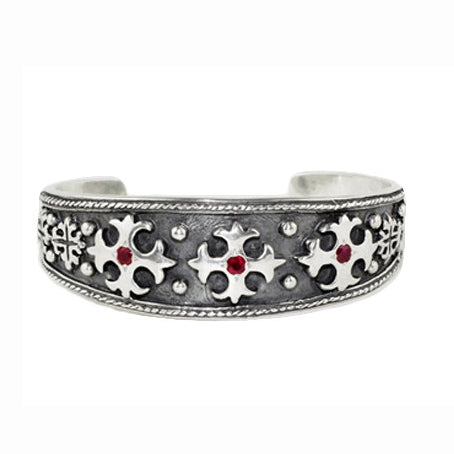 TRIPLE CROSS CUFF w/ RUBIES OR SAPPHIRES