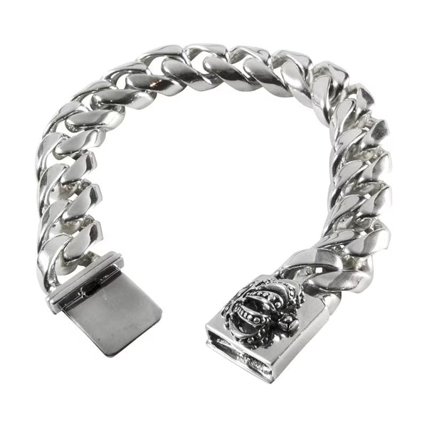 BIG LINK BRACELET w/ CROWN BOX CLIP