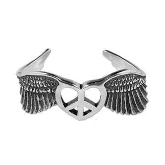 WINGED PEACE & HEART CUFF
