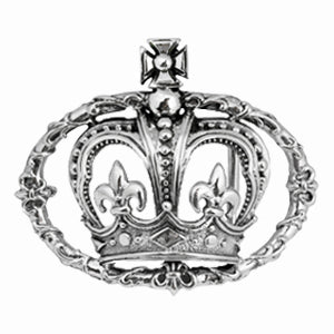 CROWN IN FLEUR DES LIS VINE BELT BUCKLE
