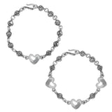 ROSEBEAD BRACELET w/ SMOOTH HEARTS