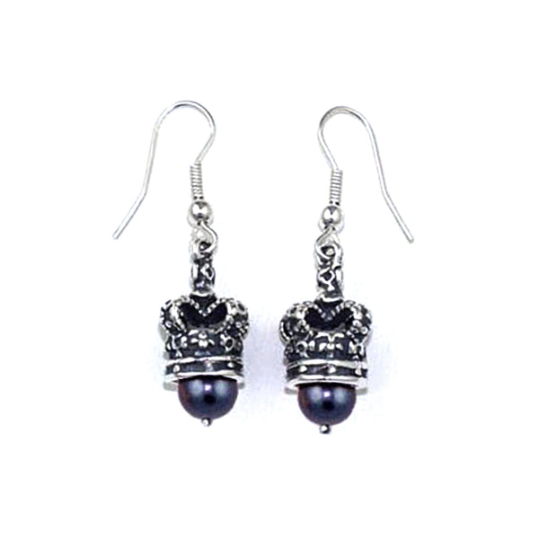 ROYAL CROWN EARRINGS w/ PEARLS