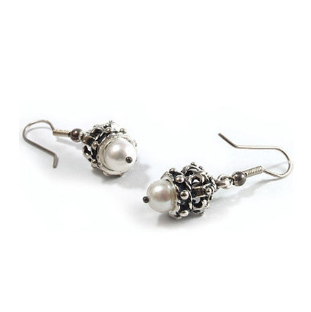 PRINCESS CROWN EARRINGs w/ PEARL