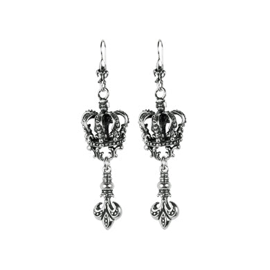 FULL CORONATION CROWN EARRINGS w/ FDL
