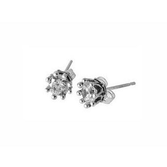 TINY CROWN STUDS w/ CZ