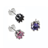 TINY CROWN STUDS w/ CZ