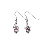 MINI PIT BULL EARRINGS w/ PRECIOUS STONE EYES