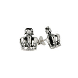 HALF TINY CROWN STUD EARRINGS