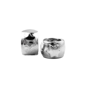WIDE HUGGIE HOOP EARRINGS w/ STAR