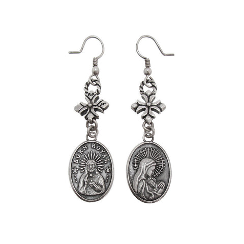 MADONNA EARRINGS w/ CROSS HOOK